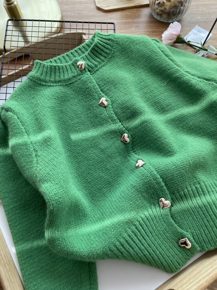 【outer】クルーネックニットカーデ　M18108