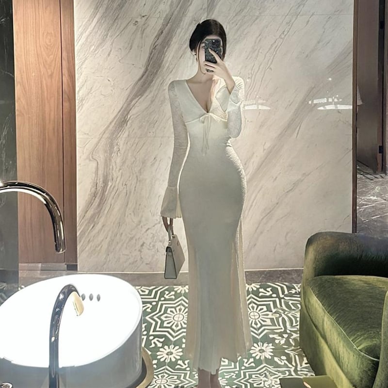 【dress】ロングマーメイドワンピース Q7760