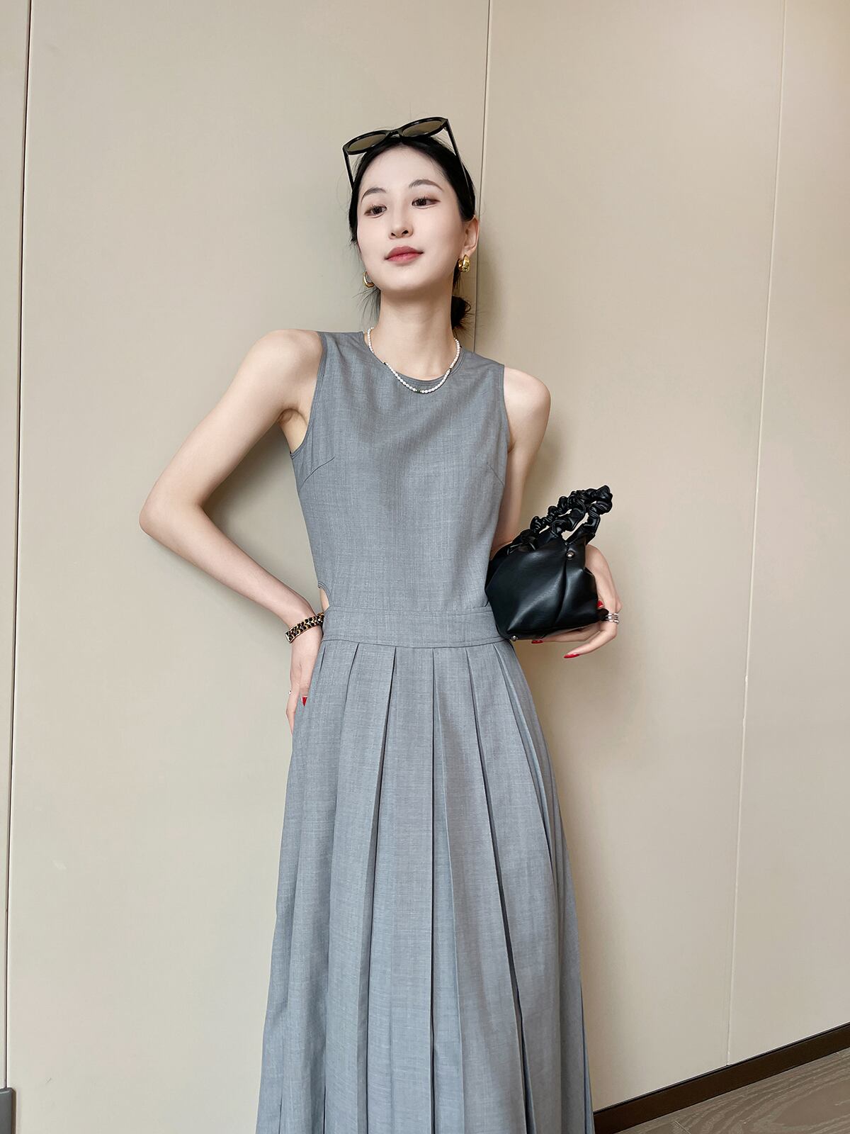 【dress】ウエストカットプリーツワンピース　N2993