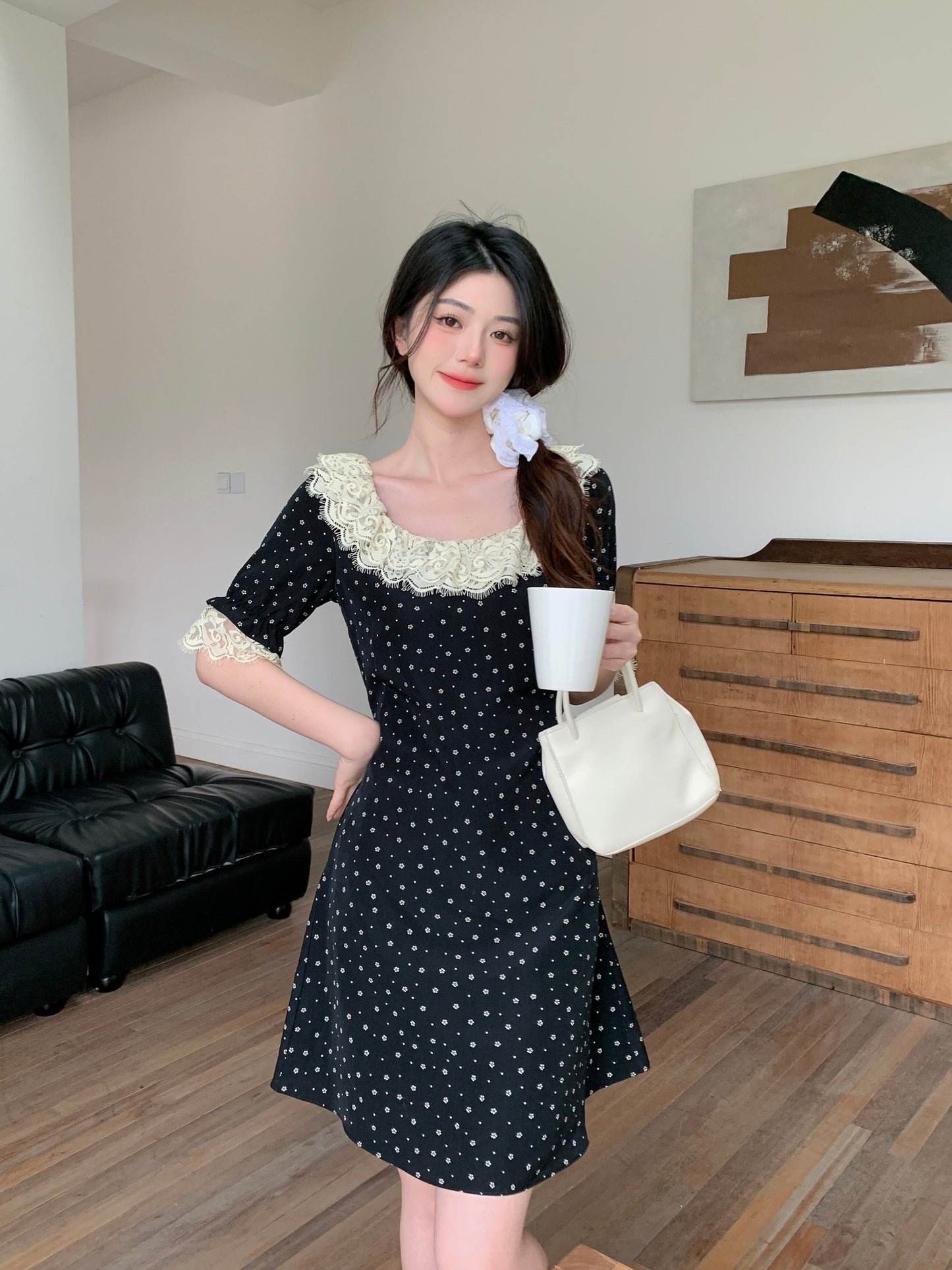 【dress】ドット柄大きいサイズワンピース G20988