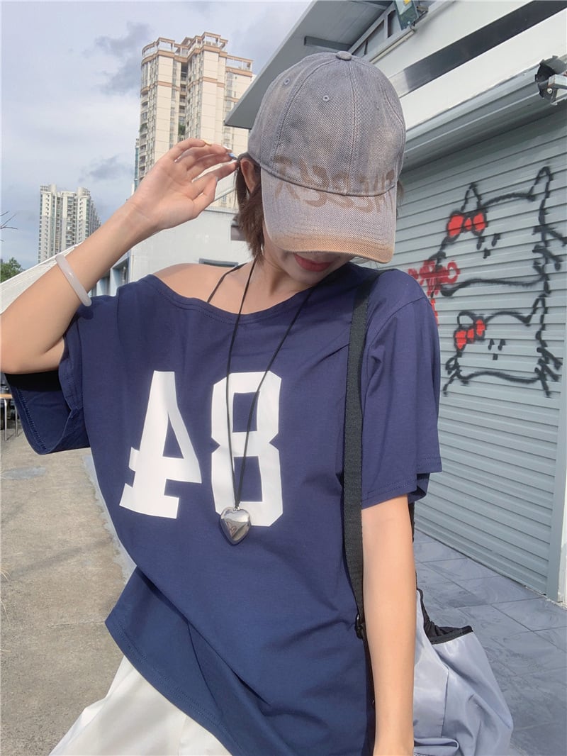 【tops】プリントTシャツ　M25173