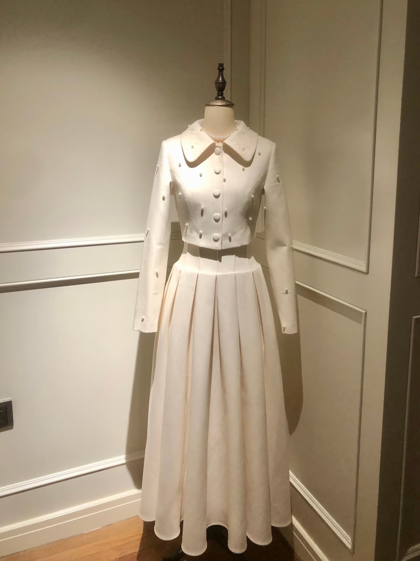 【set】パール付きショートジャケット×ロングスカートセット N3401