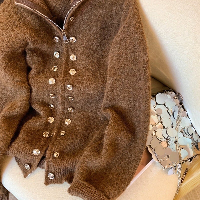 【outer】ファスナーニットカーデ　M29155