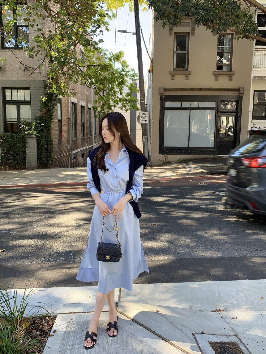【dress】ウエストカットシャツワンピース G20859