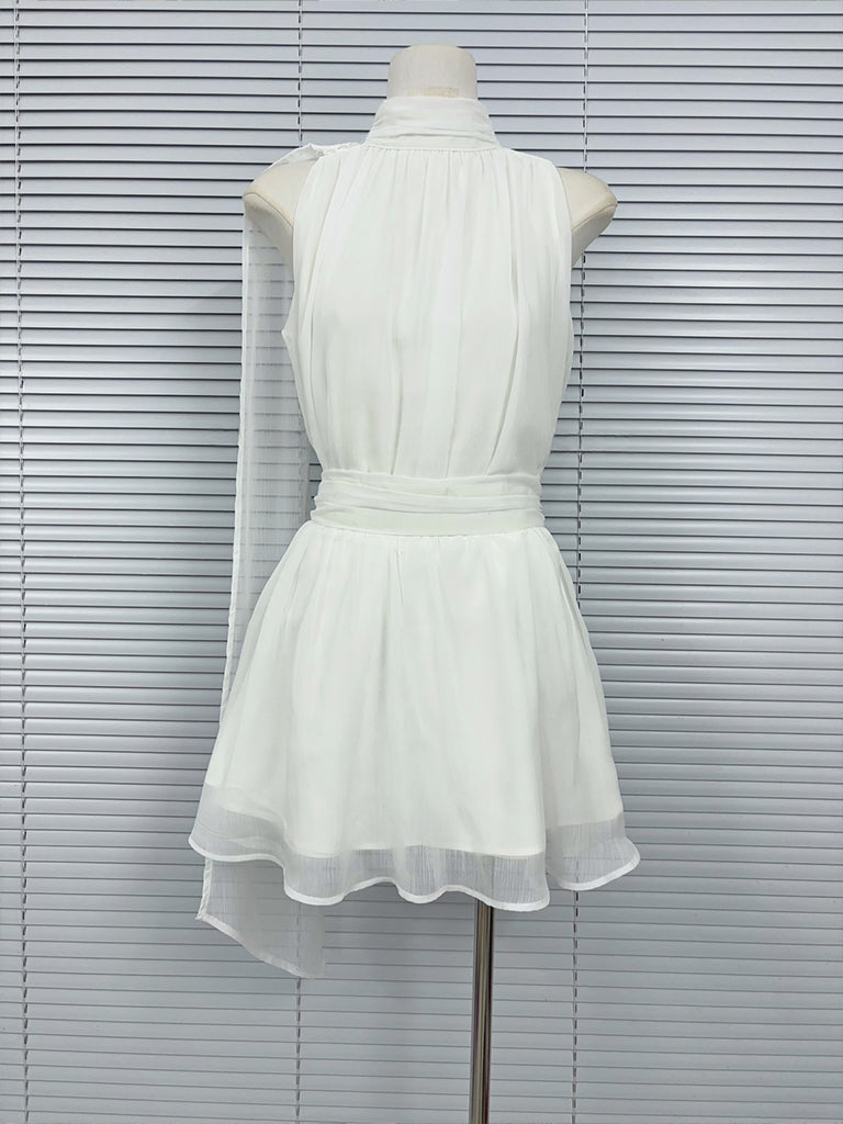 【set】ノースリーブトップス×ミニスカートセット Q8822