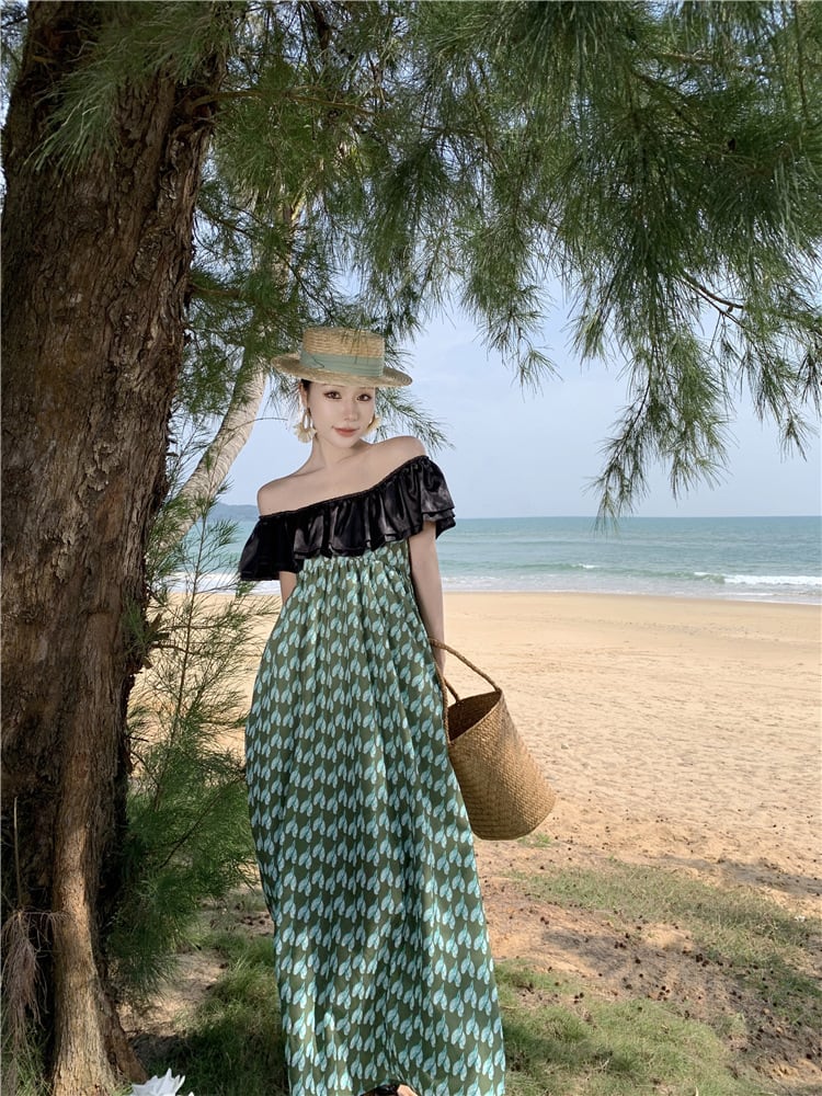 【dress】フリル切り替えワンピース　M25295