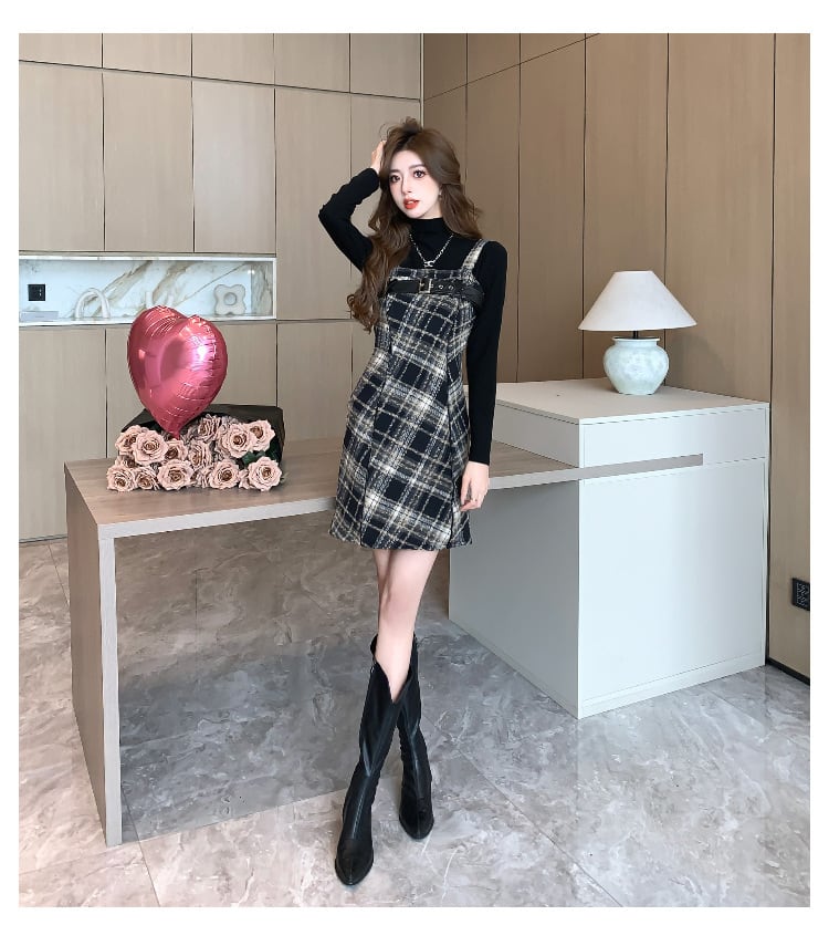 【dress】チェック柄キャミワンピース　N2910