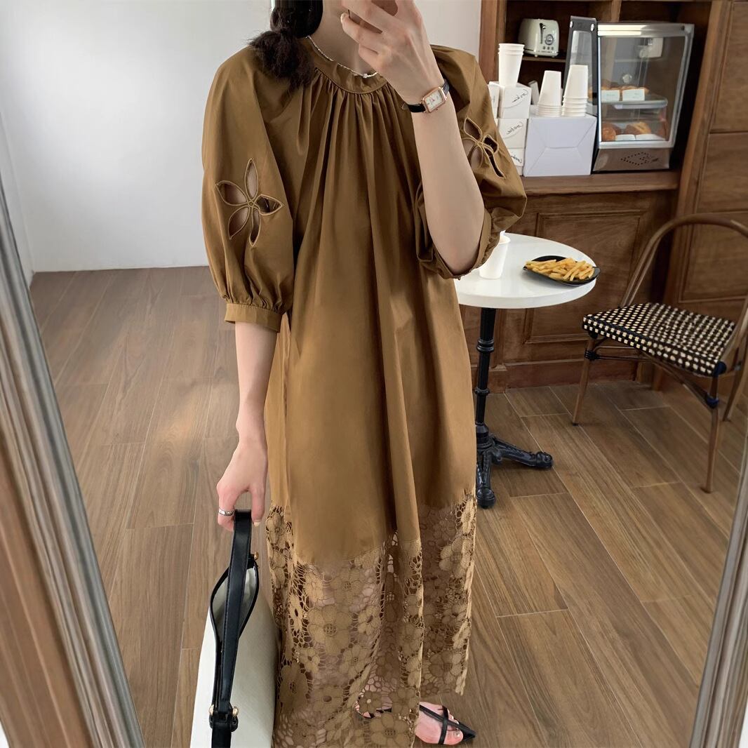 【dress】レース切り替えワンピース　M29778