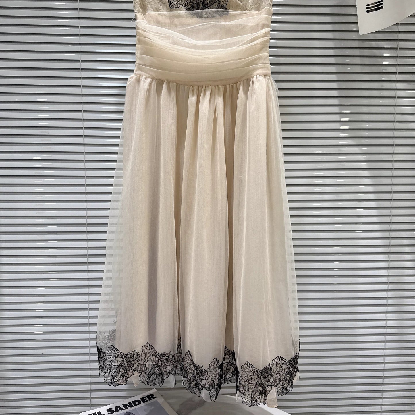 【dress】レースドッキングチュールキャミワンピース　N3553