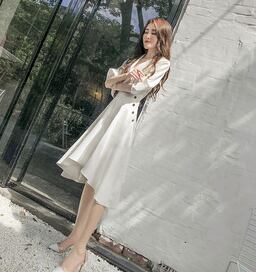 【dress】シンプル気質満点ファッションスウィート不規則着痩せワンピース G0176