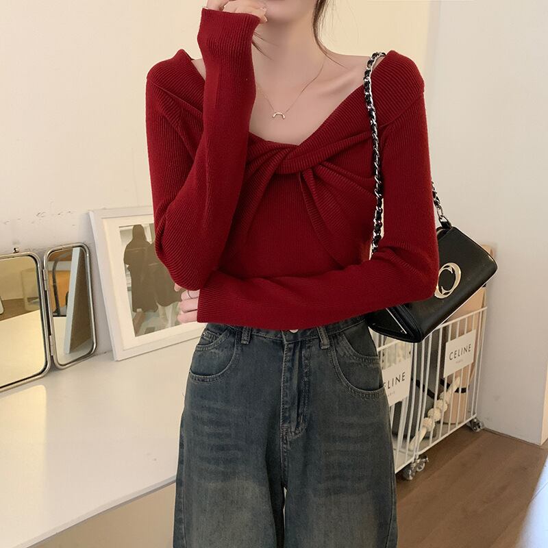 【tops】ニットトップス　M18834