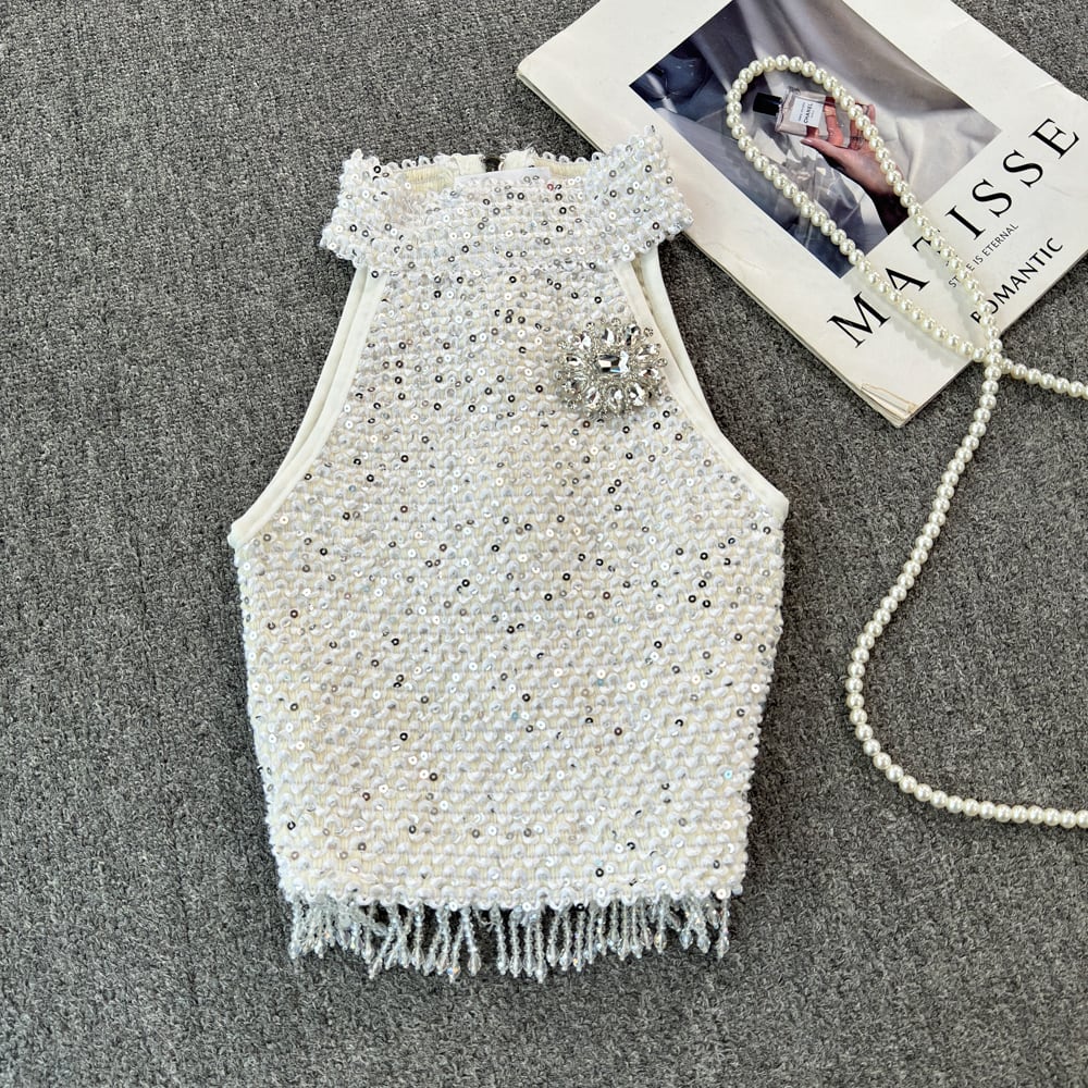 【tops】キラキラノースリーブトップス　M23937