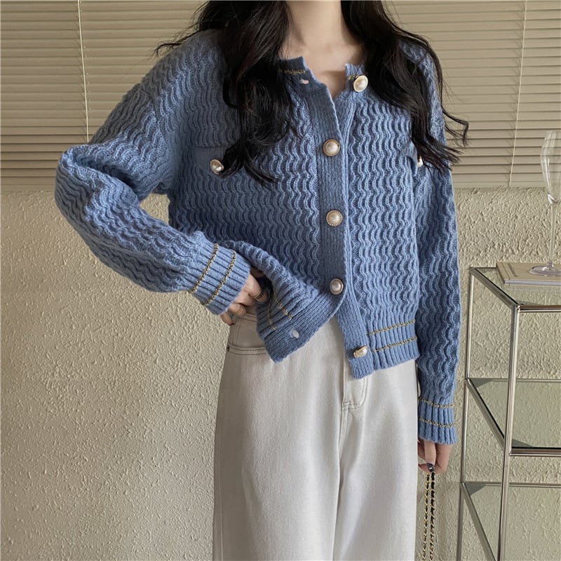 【outer】クルーネックニットカーデ　M26153