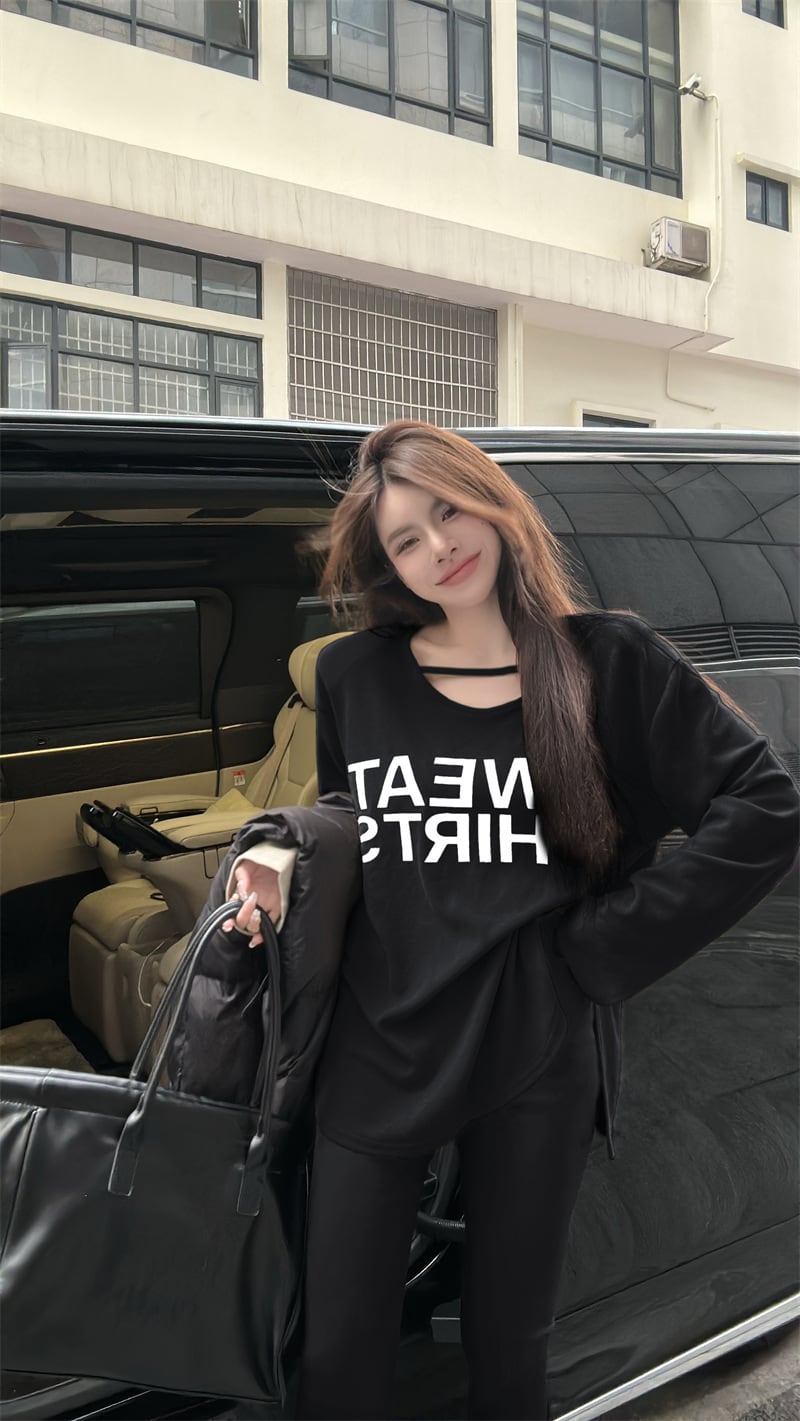 【tops】プリント長袖Tシャツ　M29575