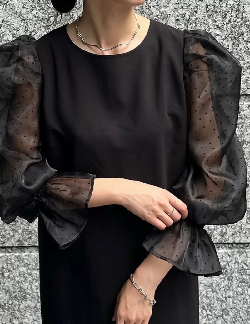【dress】チュールコンビワンピース　M29875