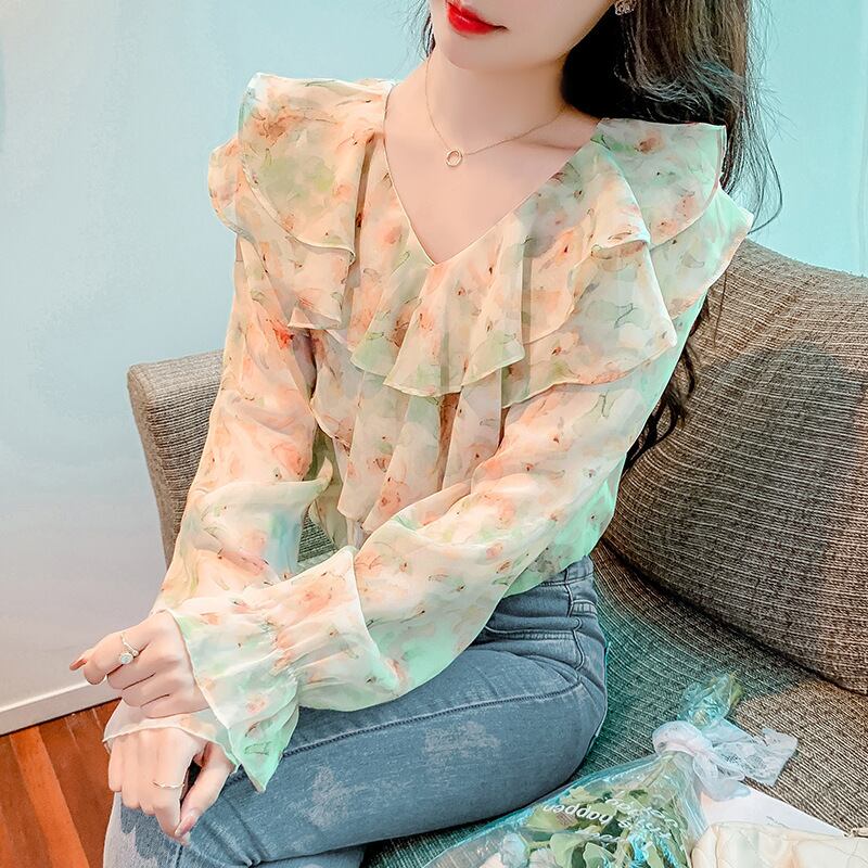 【tops】花柄シャツトップス　M18479