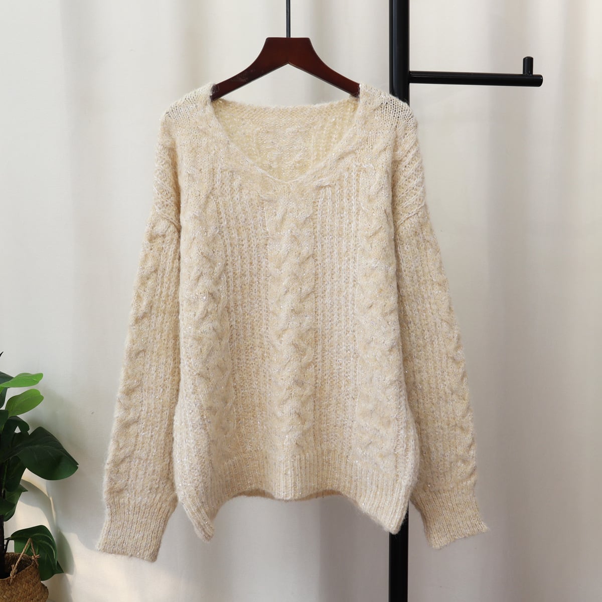 【tops】スパンコールニットセーター　M29332
