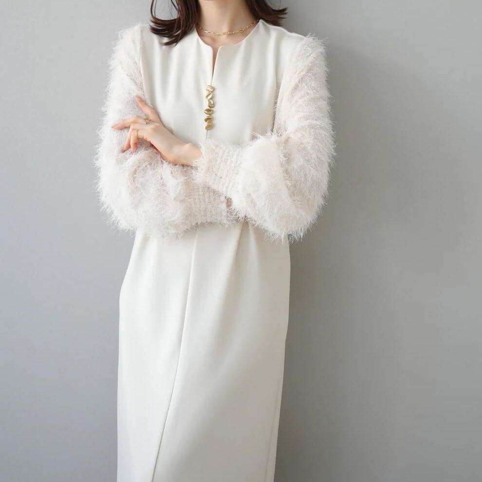 【dress】Ⅴネックドッキングワンピース　N2965