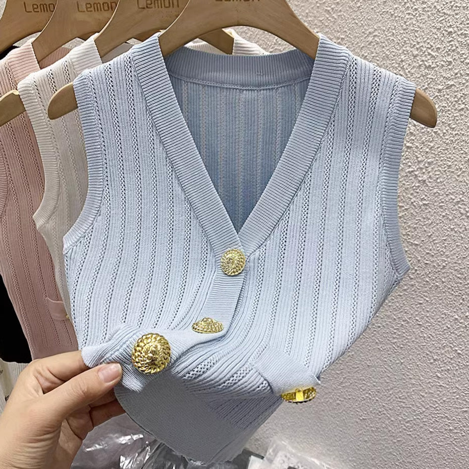 【tops】4色リボン付きキャミソール F7576