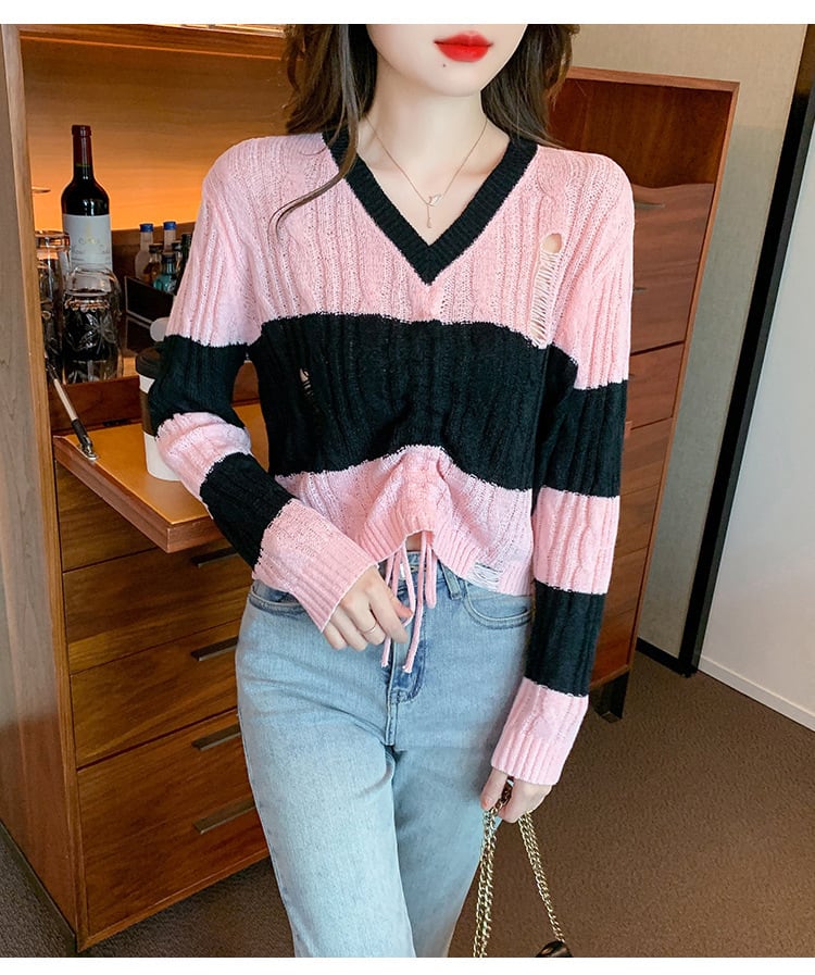 【tops】カットワークニットセーター　M25768