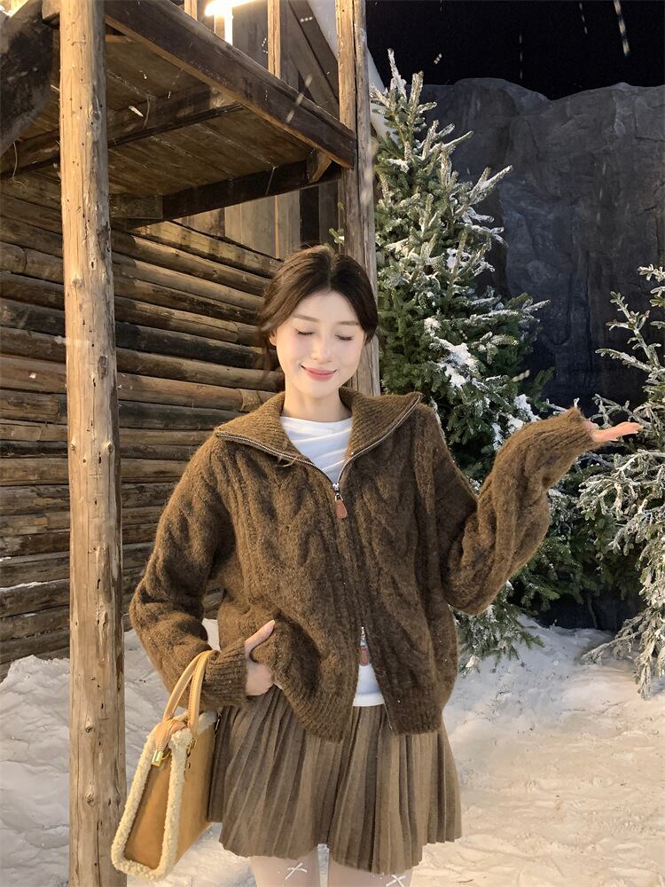 【outer】ファスナーニットカーデ　M27456