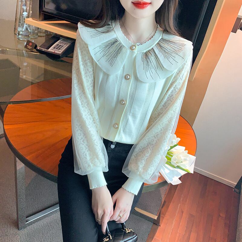【tops】ドッキングニットトップス　M18814