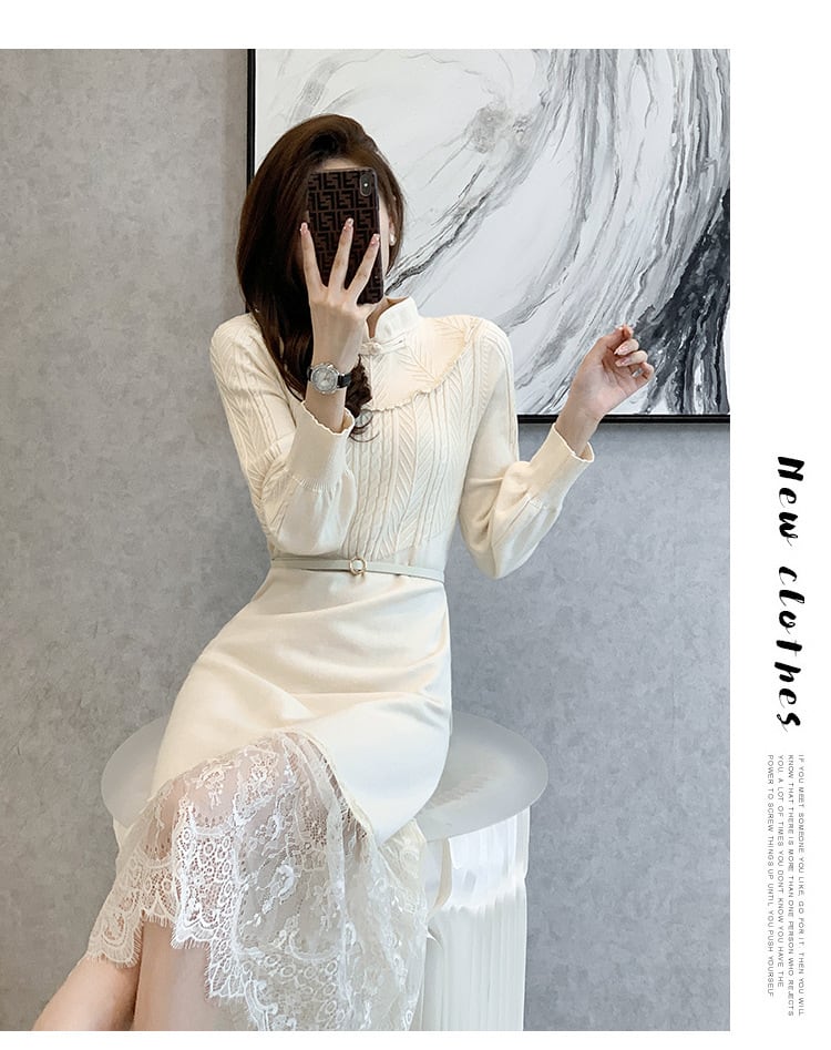 【dress】ドッキングニットワンピース　M26254