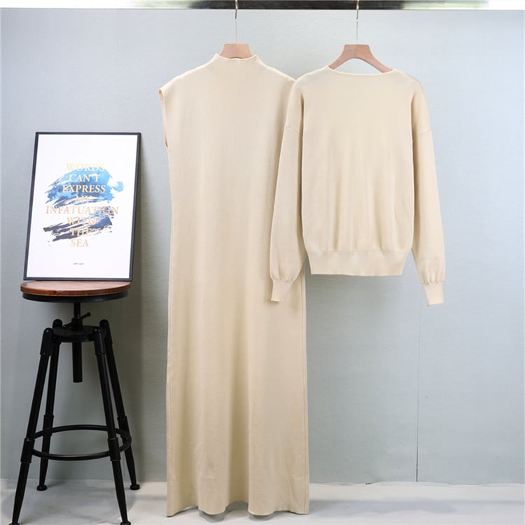 【set】ニットセーター×ベストワンピースセット　M26238