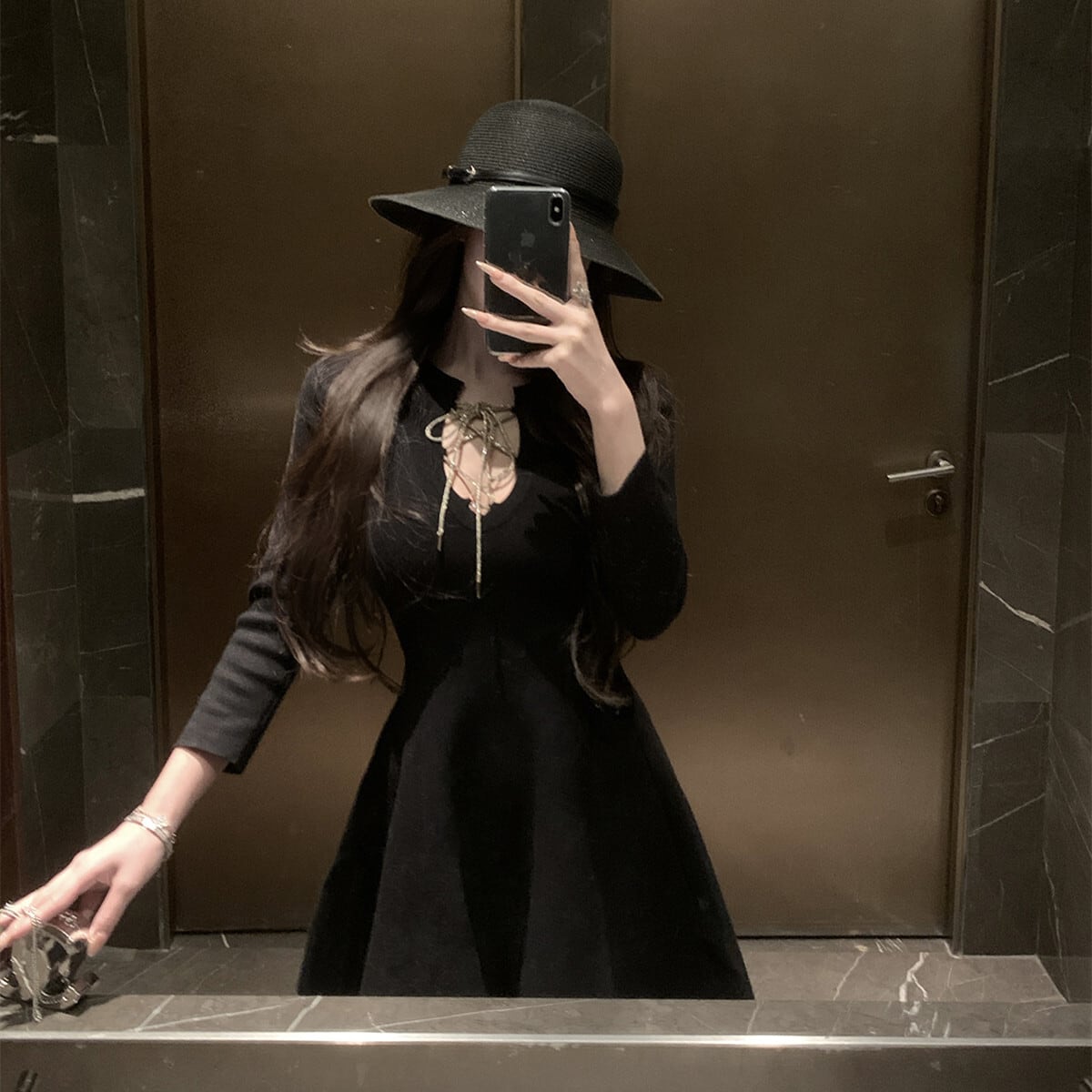 【dress】2WAYレースアップデザインミニワンピース　N3494