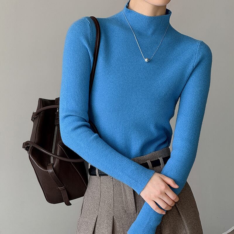 【tops】ハイネックニットトップス Q6970