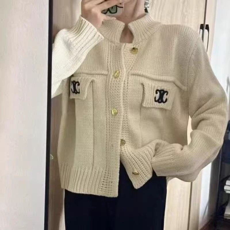 【outer】ラウンドネックニットカーディガンF8340