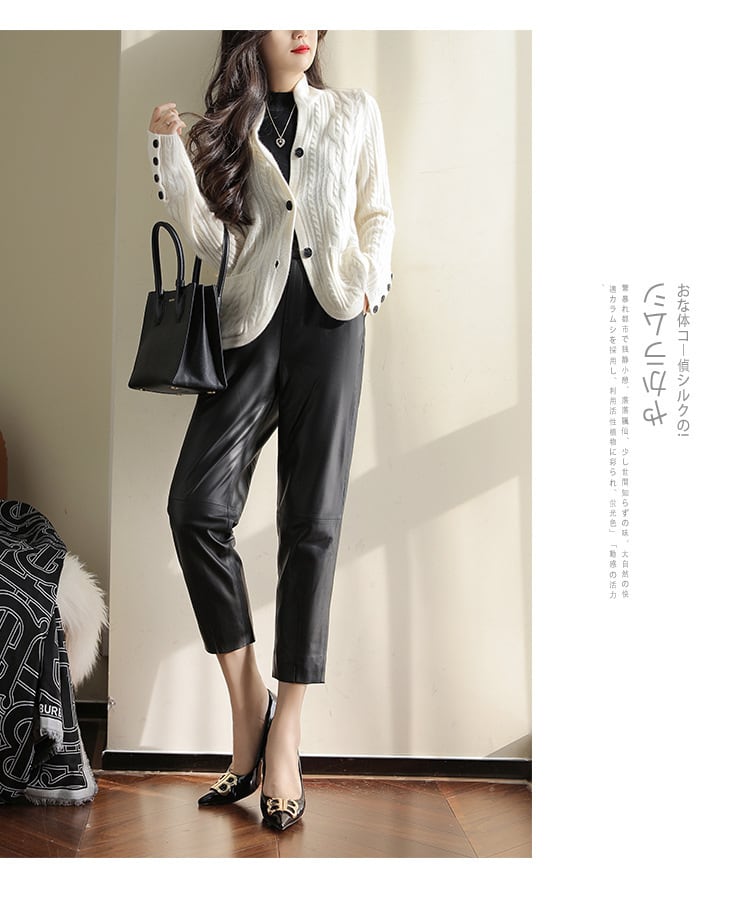 【outer】ボタンデザインニットカーデ　M25854