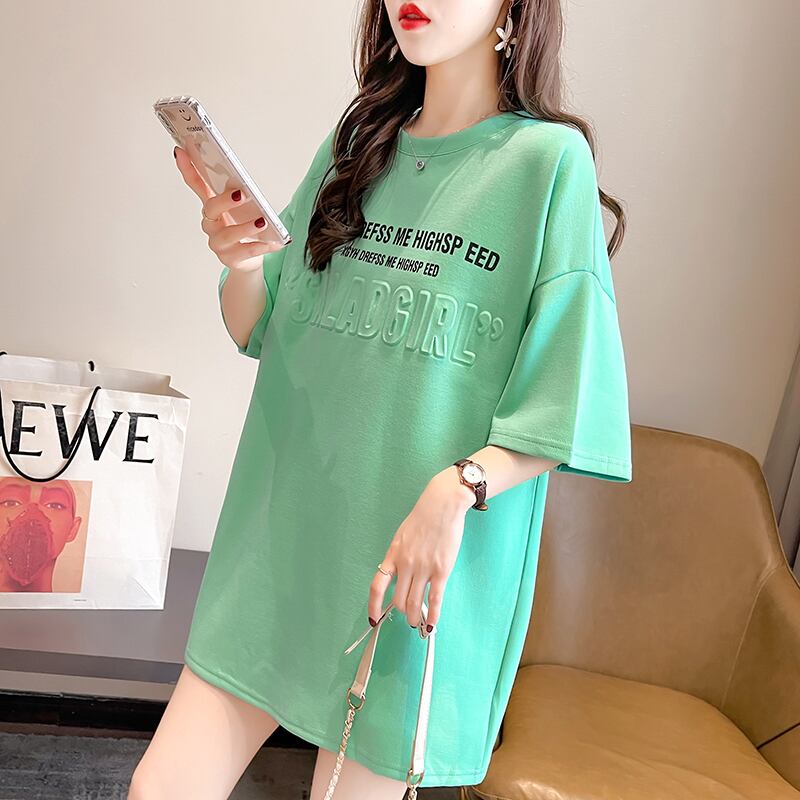 【tops】好感度満載！3色ラウンドネック半袖英字柄ファッションTシャツF0414