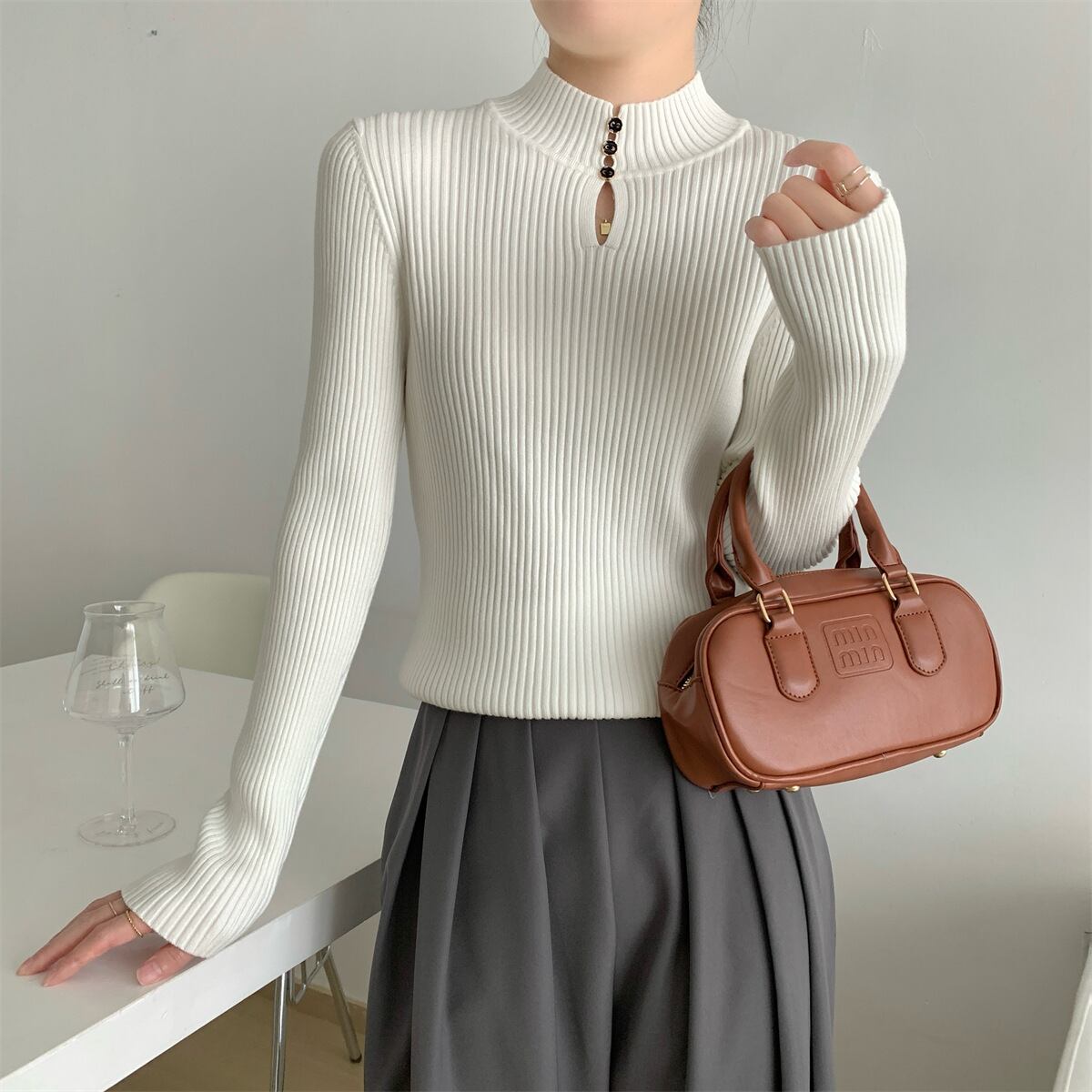 【tops】ニットトップス　M27664