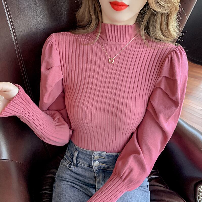 【tops】ランタンスリーブファッションスウィートニットセーター G4497