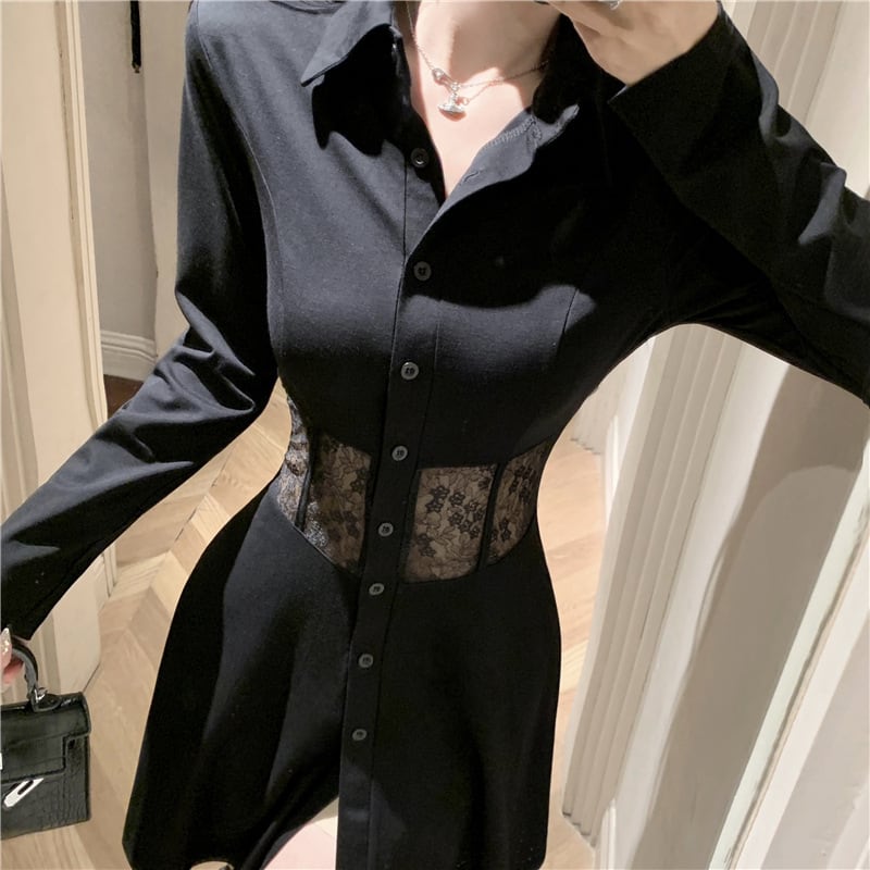 【dress】ウエストレースワンピース　M26139