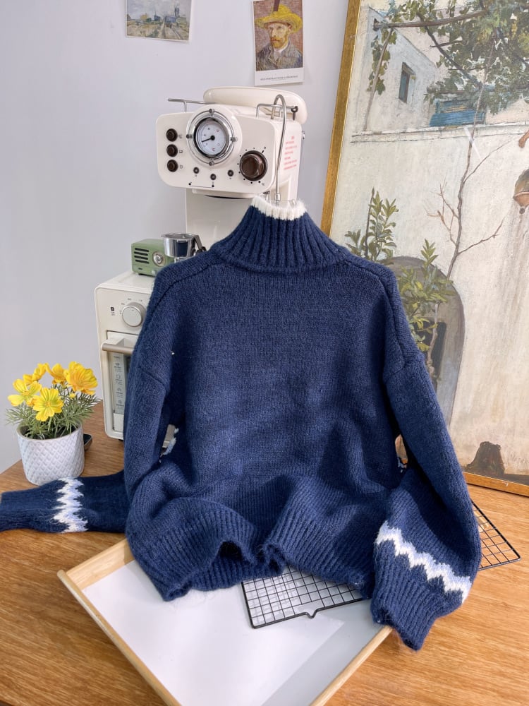【tops】ファスナーニットセーター　M28624