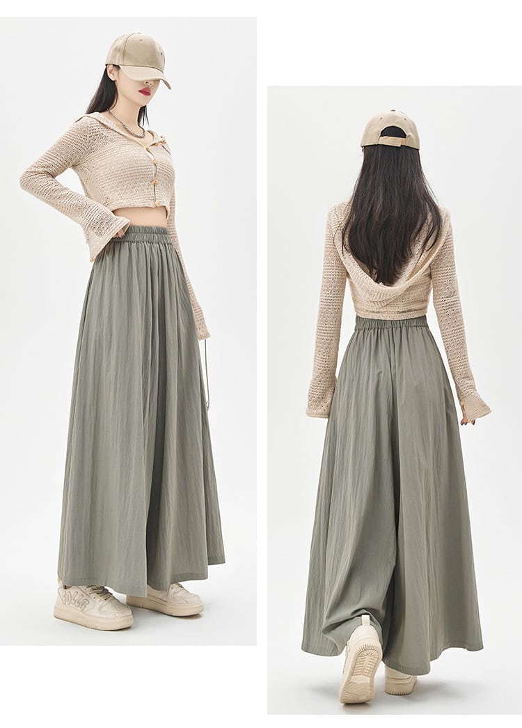 【bottoms】3色ウエストゴムガウチョパンツF7490