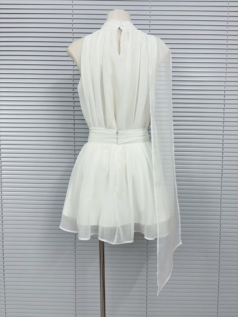 【set】ノースリーブトップス×ミニスカートセット Q8822