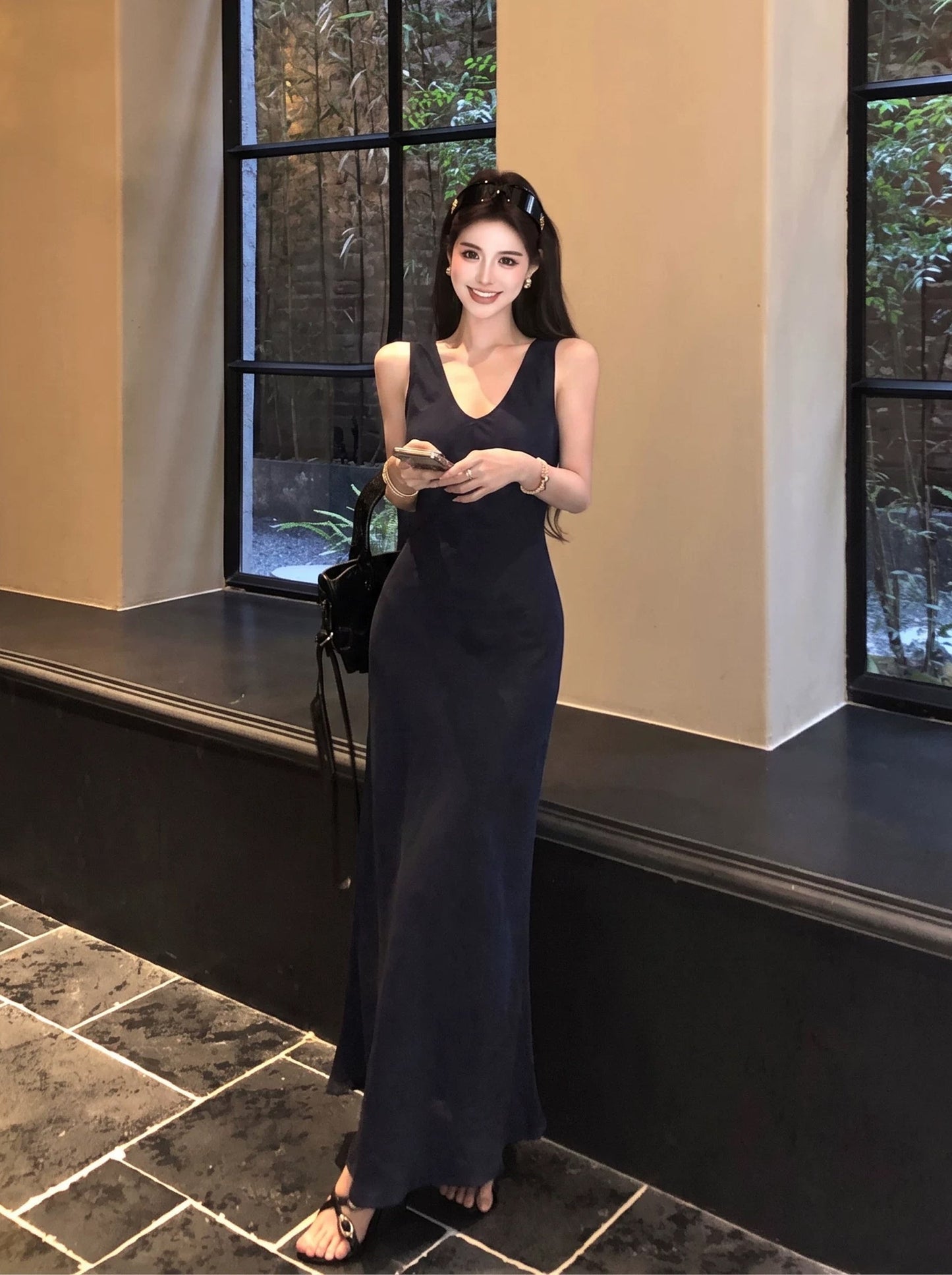 【dress】ロングベストワンピース Q8891
