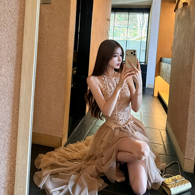 【dress】レースドッキングチュールワンピース N3590