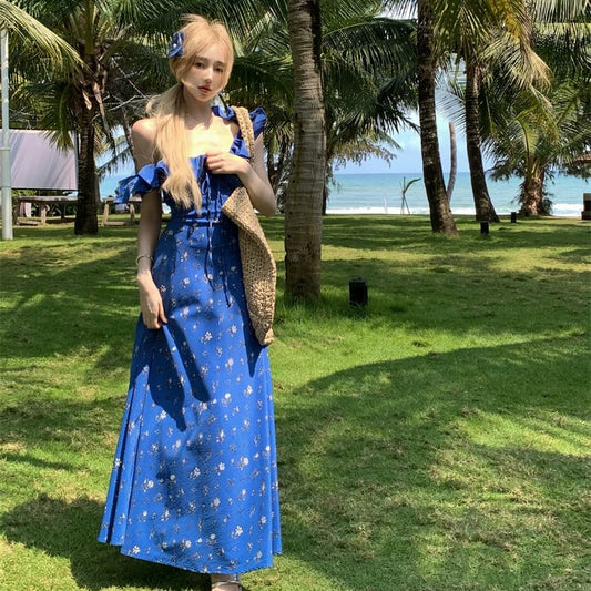 【dress】ギャザーフリルロングキャミワンピース Q8508