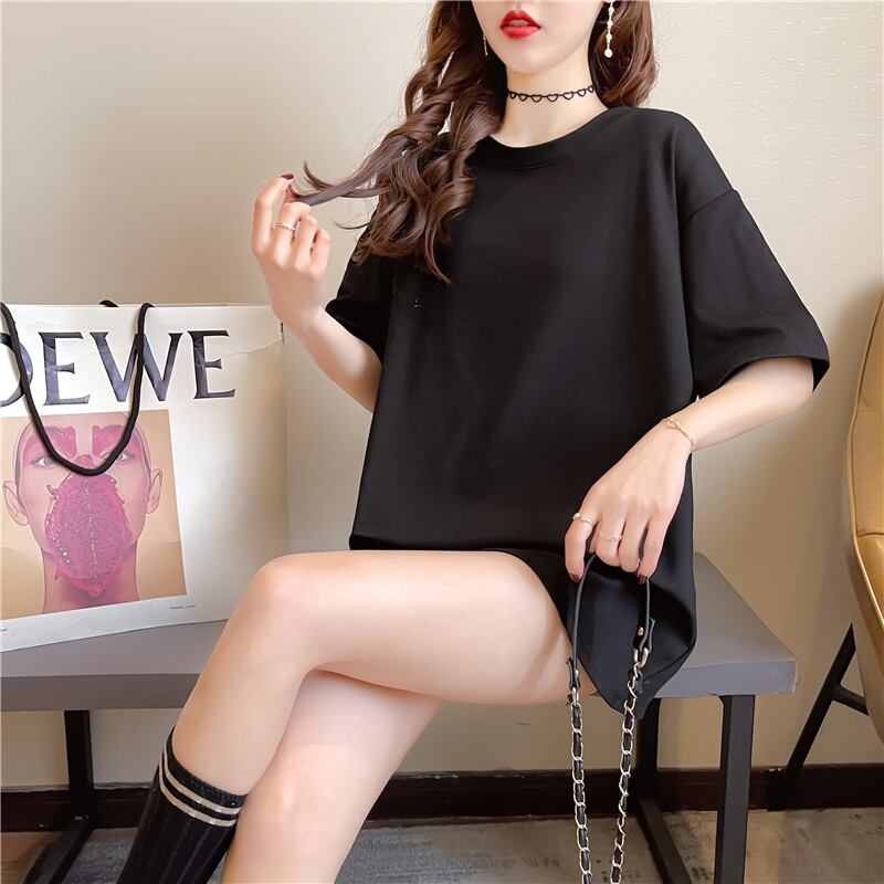 【tops】オシャレ度満点〜ラウンドネック半袖英字柄ファッションゆったり着回しTシャツ