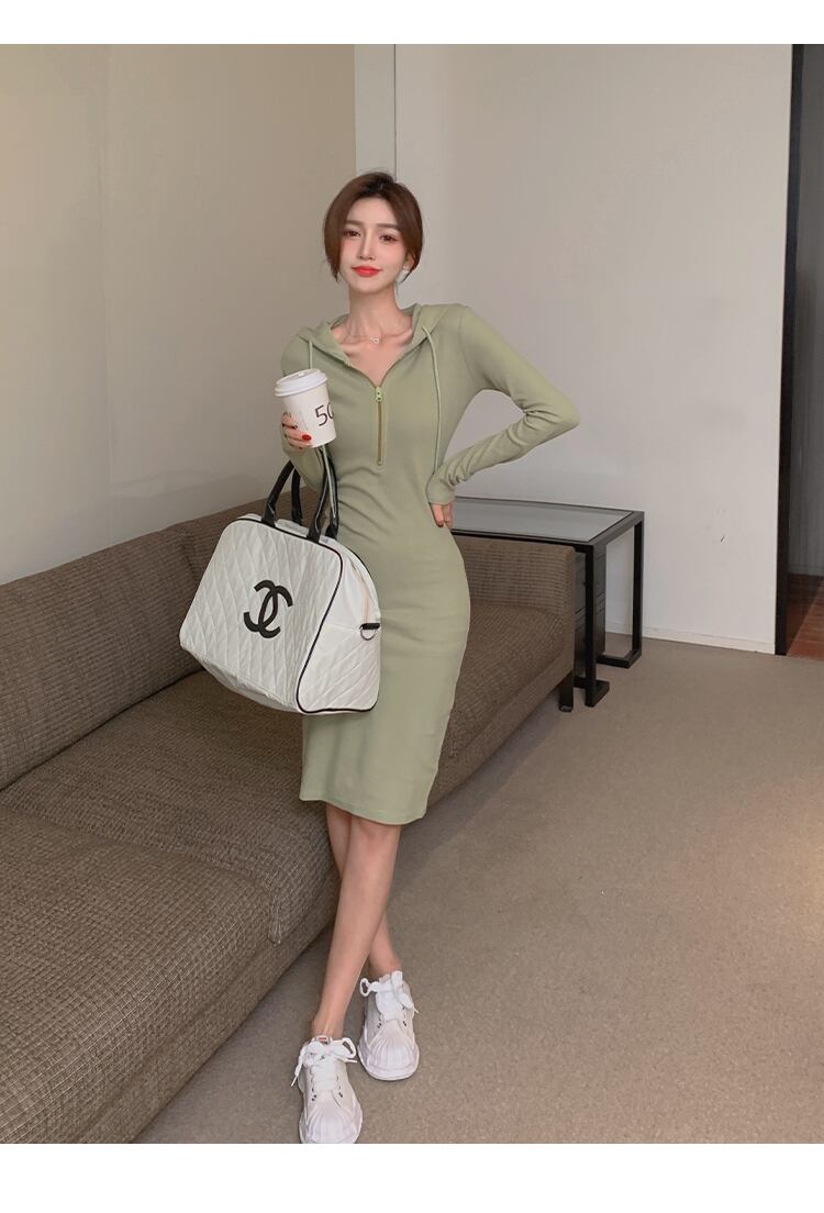 【dress】好感度UP!気質満点レトロデザインファスナーセクシーギャルワンピース G2992