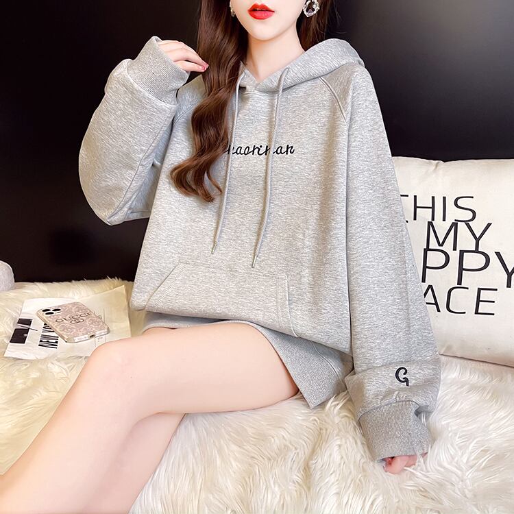 【tops】韓国ファッションフード付き長袖英字柄秋新作3色カジュアル薄手着回しパーカーF0722