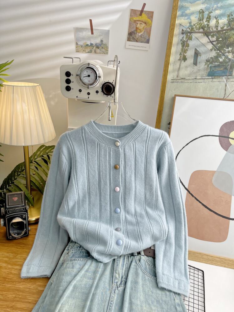 【outer】クルーネックニットカーデ　M28957