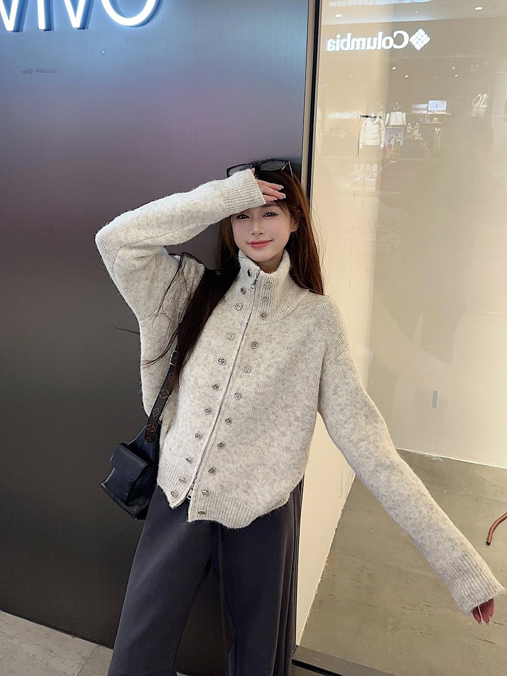 【outer】ファスナーニットカーデ　M28861