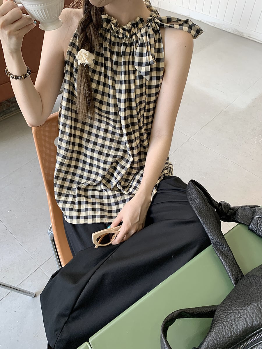 【set】ノースリーブトップス×ワイドパンツセット　M24301