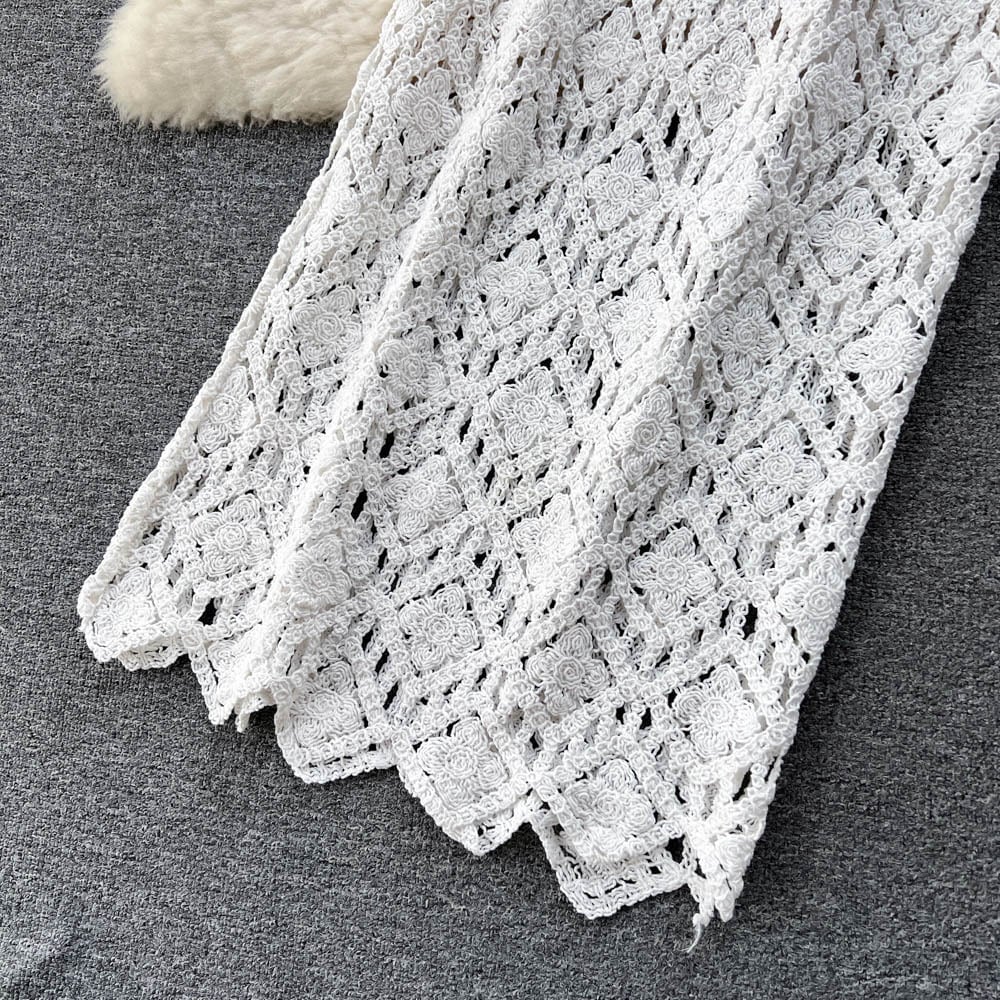 【set】キャミソール+スカート透かし彫り2点セットF7518