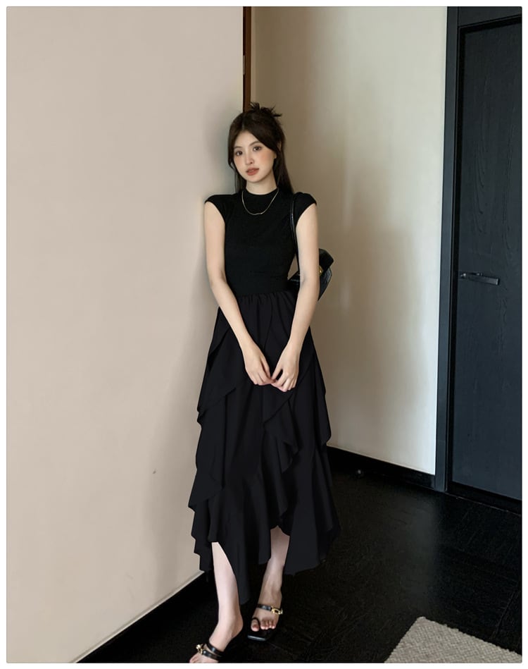 【dress】不規則 イレギュラードッキングワンピース　M23909